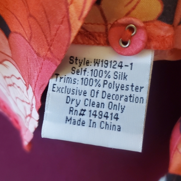 Johnny Was Becca 100% Silk Floral Button-Up L/S Embroidered Blouse Sz XS - Picture 13 of 13